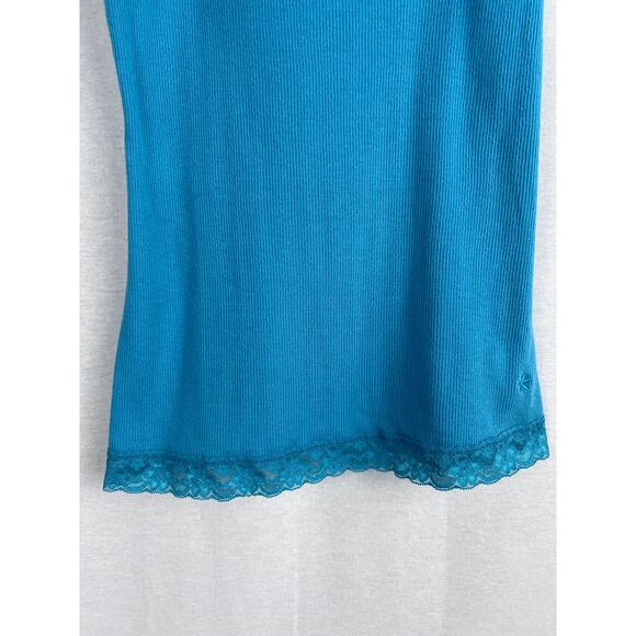 Vintage SO Top Y2K Babydoll Lace Trim Cami Tank Blue Fairy Cute Summer Beachy - Picture 3 of 6